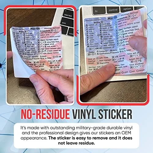 Synerlogic Mac OS Shortcuts Sticker for MacBook Air & Pro | Laminated Vinyl macOS Cheatsheet | Keyboard Shortcuts 2026 (US Flag) thumbnail 5