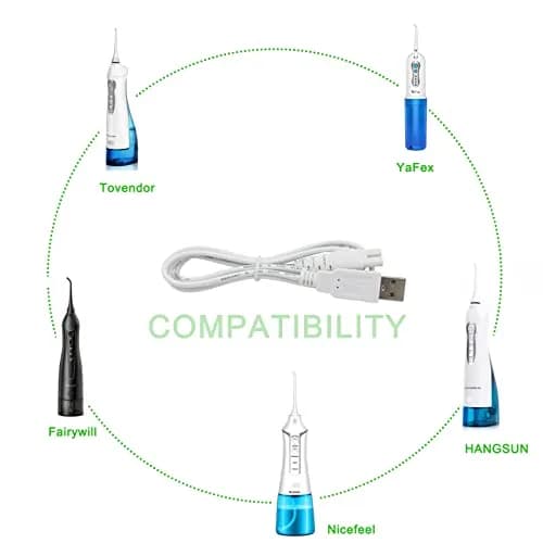 PDEEY USB to 2 Prong Figure-8 Charging Cable 2-Pack | Compatible with Multiple Water Flosser Brands thumbnail 3