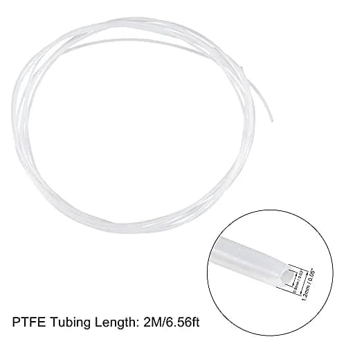 uxcell PTFE Tubing Hose High Temperature 0.8mm/0.03''ID x 1.2mm/0.05''OD 6.56ft | Corrosion & Insulation Resistance thumbnail 2