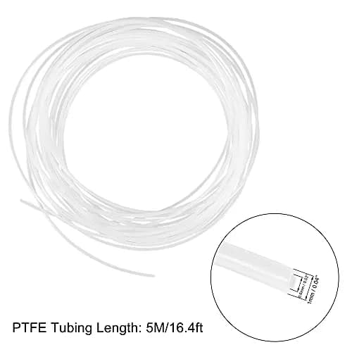 uxcell PTFE Tubing Hose 0.6mm/0.02''ID x 1mm/0.04''OD 16.4ft | High Temp, Corrosion Resistant thumbnail 2