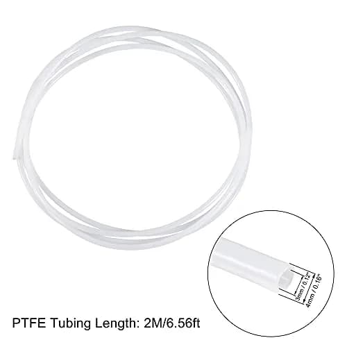uxcell PTFE Tubing Hose High Temperature 3mm x 4mm | Corrosion & Insulation Resistant, 6.56ft with Cutter thumbnail 2