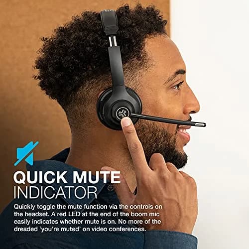 JLab Go Work Wireless Headset with Microphone | 45+ Hour Playtime, Bluetooth Multipoint, Wired/Wireless thumbnail 5