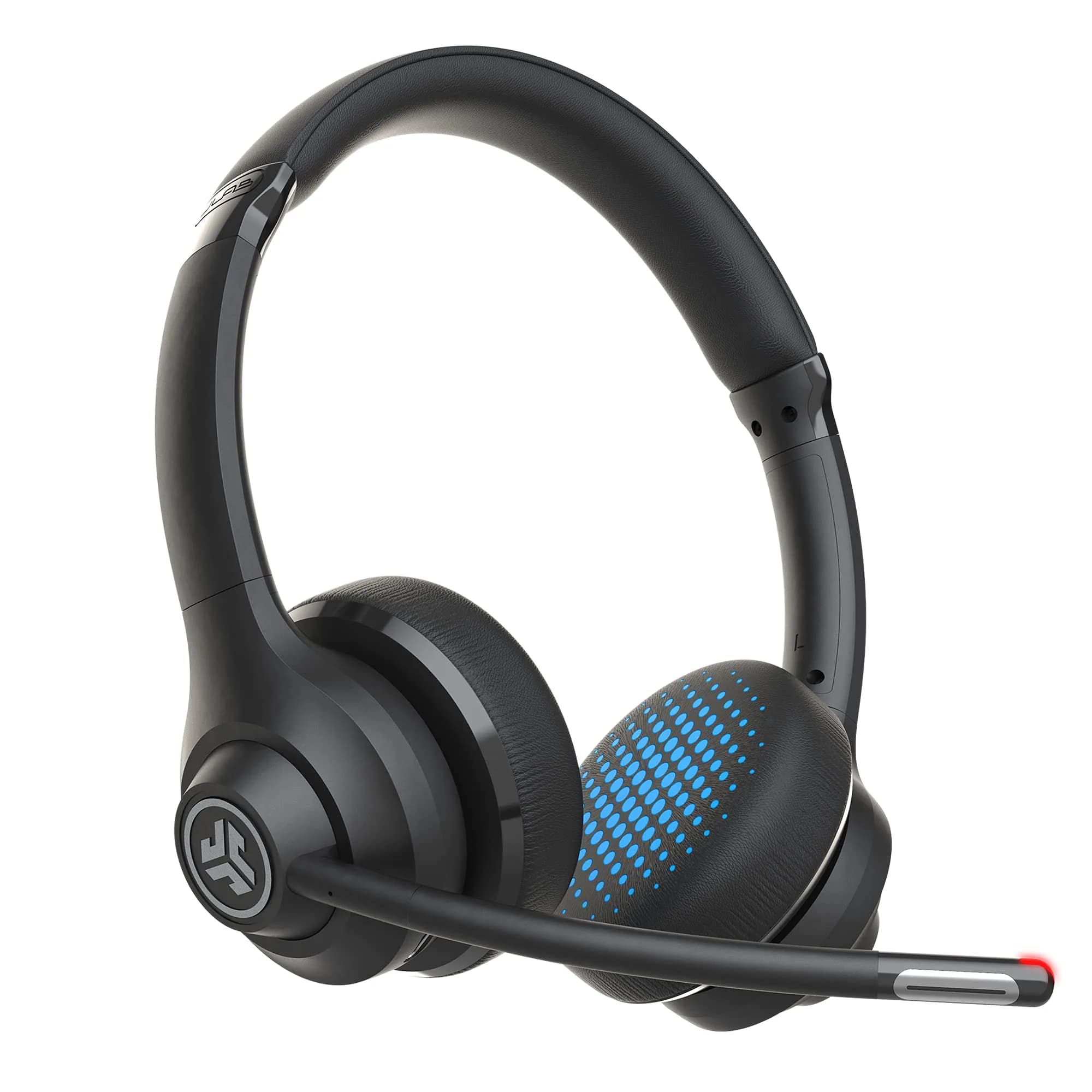 JLab Go Work Wireless Headset with Microphone | 45+ Hour Playtime, Bluetooth Multipoint, Wired/Wireless — Black