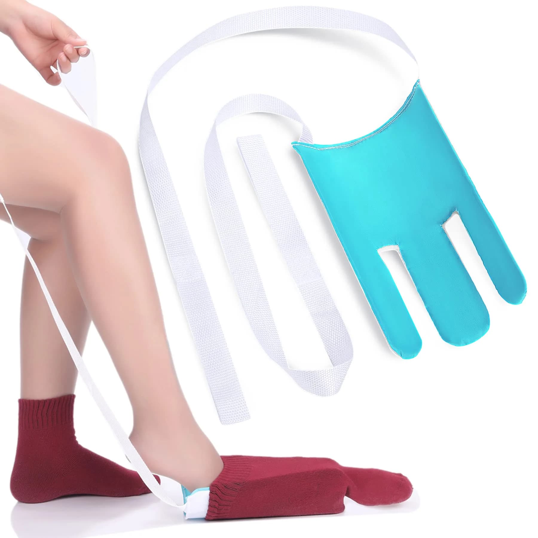 CAidRE Sock Aid with Three Finger Design for Easy On/Off - Blue | 23.5 cm (9.25 in) - main product image