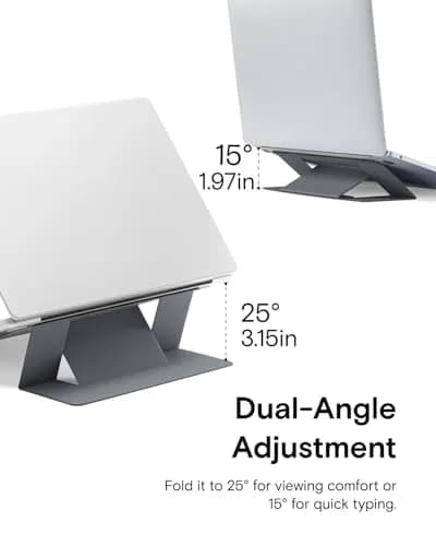 MOFT Invisible Slim Laptop Stand Grey | Adjustable & Reusable for Up to 15.6" thumbnail 5