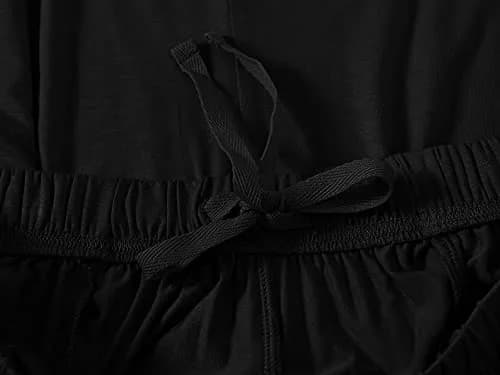 MoFiz Men's Pajama Set Short Sleeve T-Shirt Shorts Lightweight Soft Summer Casual 2 Piece Set Black XL | Elastic Waist & Moisture Wicking thumbnail 6