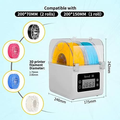 Sovol Filament Dryer 2026, SH01 Filament Dehydrator 3D Printer Spool Holder | Keep Filament Dry & Improve Prints thumbnail 6