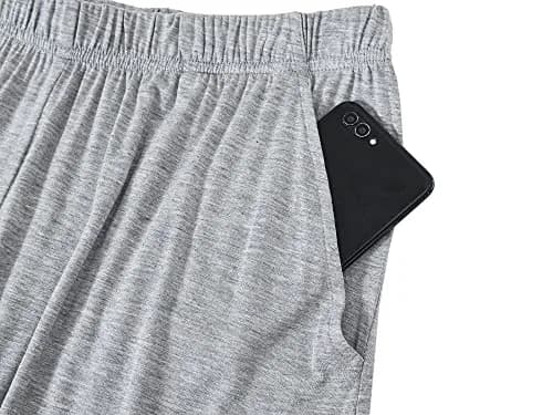 MoFiz Men's Pajama Set Lightweight Big Tall Tee Soft Summer Cotton PJs Sleep Sets Light Grey XL thumbnail 6