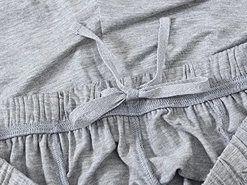 MoFiz Men's Pajama Set Lightweight Big Tall Tee Soft Summer Cotton PJs Sleep Sets Light Grey XL thumbnail 7