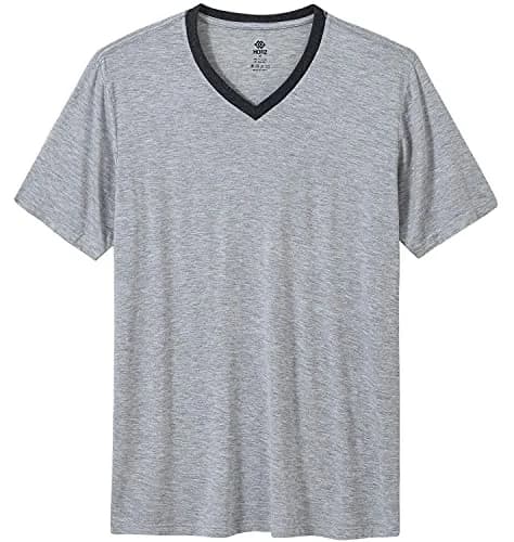 MoFiz Men's Pajama Set Lightweight Big Tall Tee Soft Summer Cotton PJs Sleep Sets Light Grey XL thumbnail 3