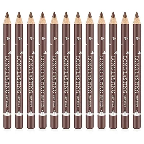Go Ho 12 PCS Brown Eyebrow Eyeliner Pencils | Sweatproof, Long-lasting, Medium Brown thumbnail 1