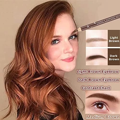Go Ho 12 PCS Brown Eyebrow Eyeliner Pencils | Sweatproof, Long-lasting, Medium Brown thumbnail 4