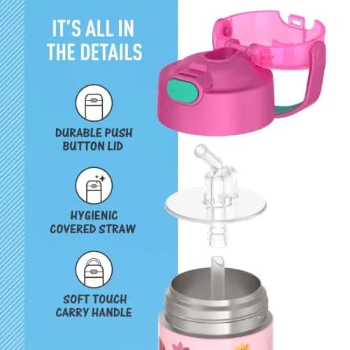 THERMOS FUNTAINER Princess Water Bottle with Straw, 355ml (12oz) | Keeps Drinks Cold for 12 Hours thumbnail 4
