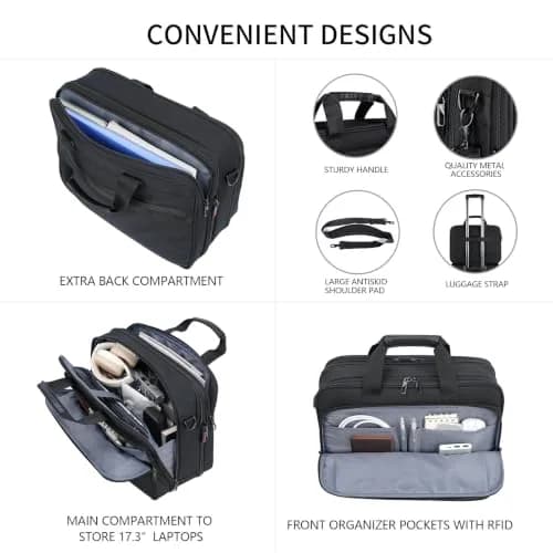 VANKEAN Expandable Waterproof Laptop Briefcase Fits Up to 17.3" | Lightweight & Durable for Travel thumbnail 7