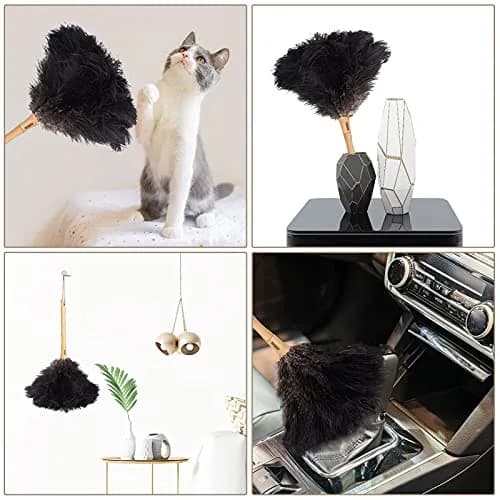 Aldwin Ostrich Feather Dusters for Cleaning, 16 inch Black | Premium Handcrafted Feather Duster with Wooden Handle thumbnail 6