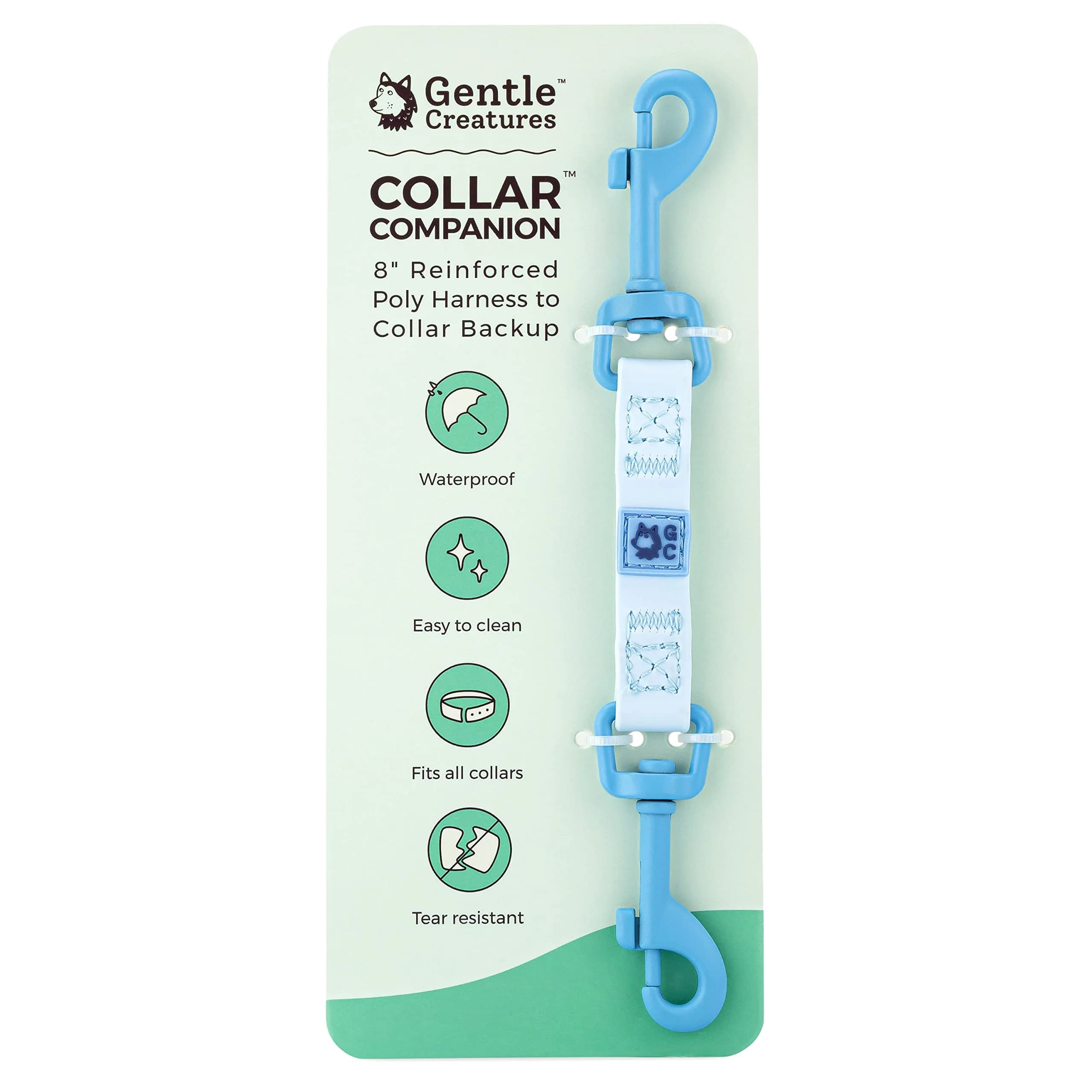 Gentle Creatures Collar Companion Mini Dog Safety Backup Clip 12cm (4.7in) | Prevents Escapes for Small Dogs — Poly Reinforced