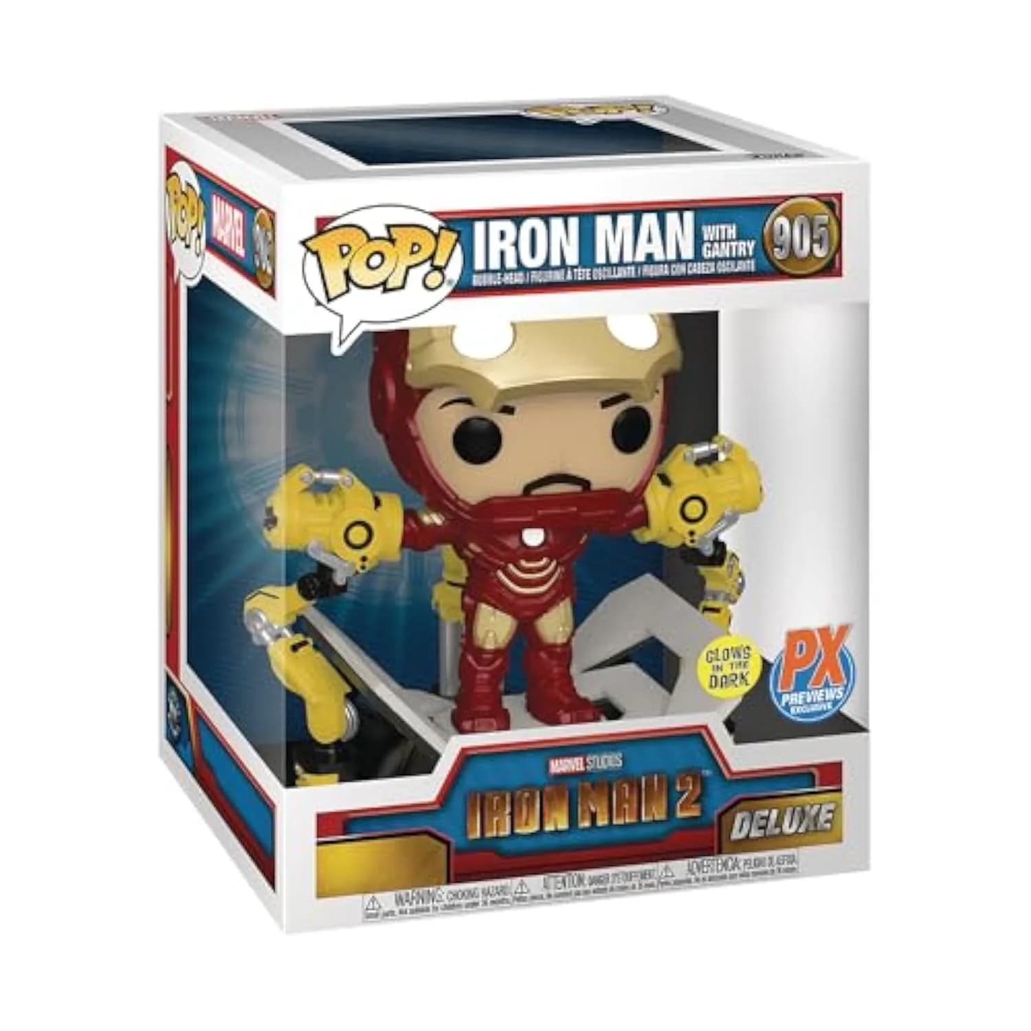 Funko Marvel Iron Man 2 POP! Vinyl Bobble Head 6-Inch | Deluxe, Glow in the Dark, Collectible Action Figure — Multicolor