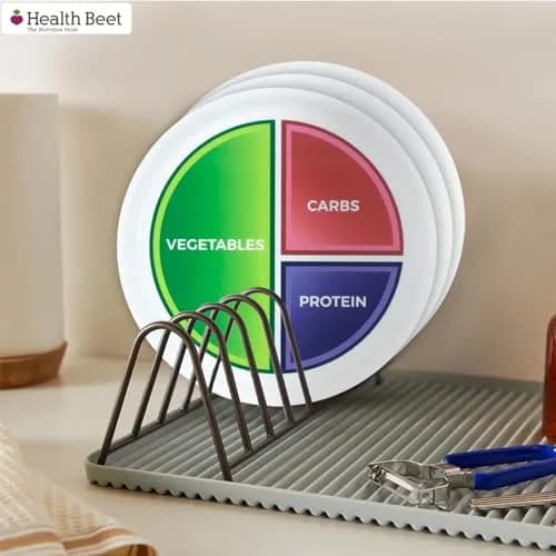 Health Beet Macro Diet Portion Control Plate 10 inch (25.4 cm) | Balanced Eating Plate for Veggies, Carbs & Protein thumbnail 7