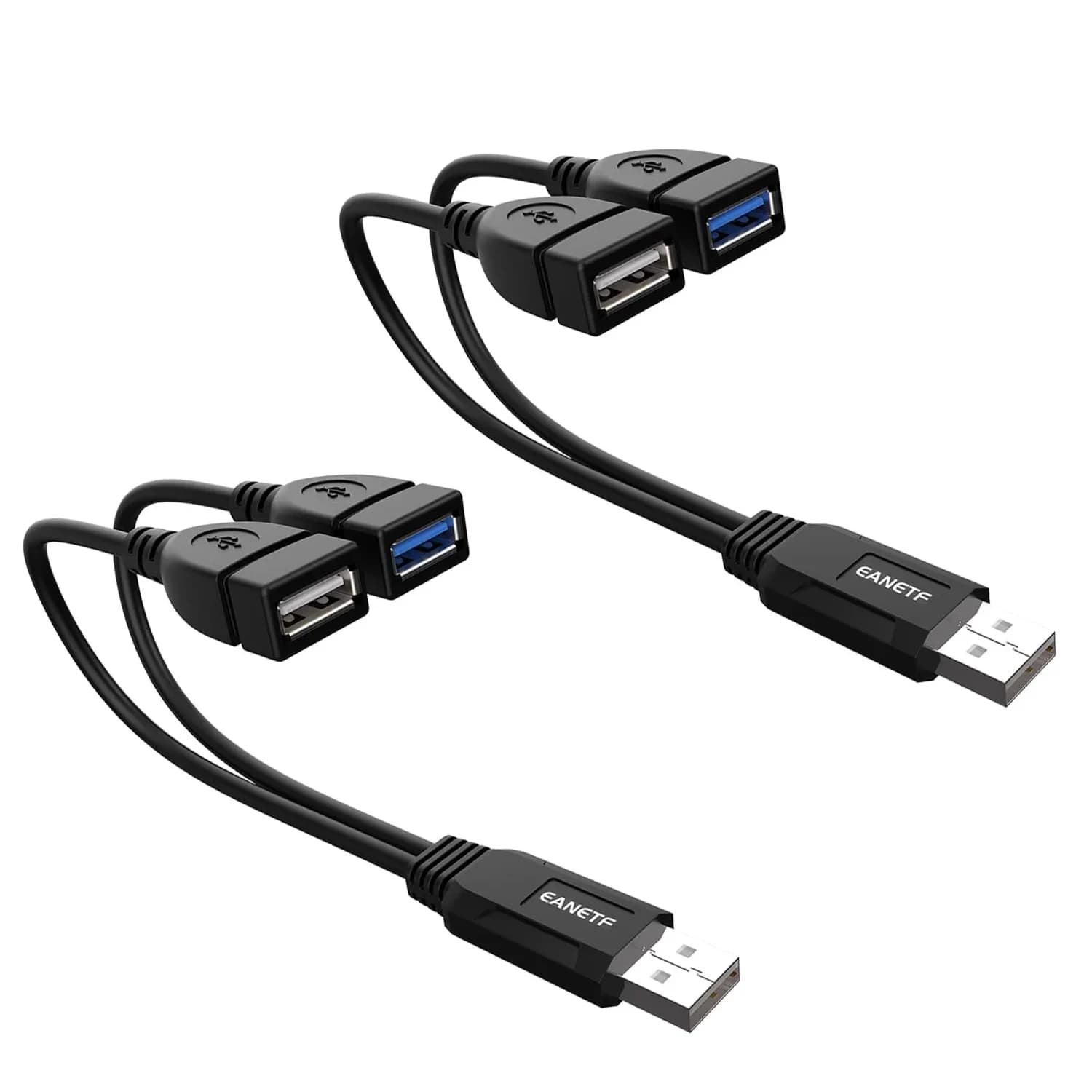 Eanetf Dual USB Splitter Cable 30cm (1ft) | USB 3.0 Female + USB 2.0 Female - main product image