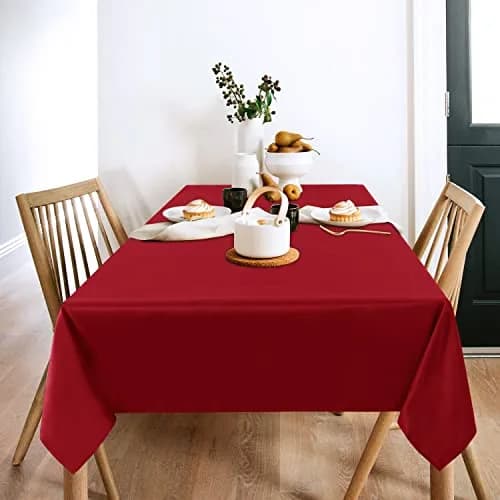 sancua 2 Pack Red Tablecloths 60x102 Inch | Perfect for 6ft Tables, Wrinkle-Free & Durable thumbnail 5