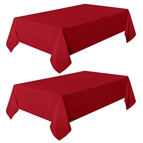 sancua 2 Pack Red Tablecloths 60x102 Inch | Perfect for 6ft Tables, Wrinkle-Free & Durable thumbnail 9