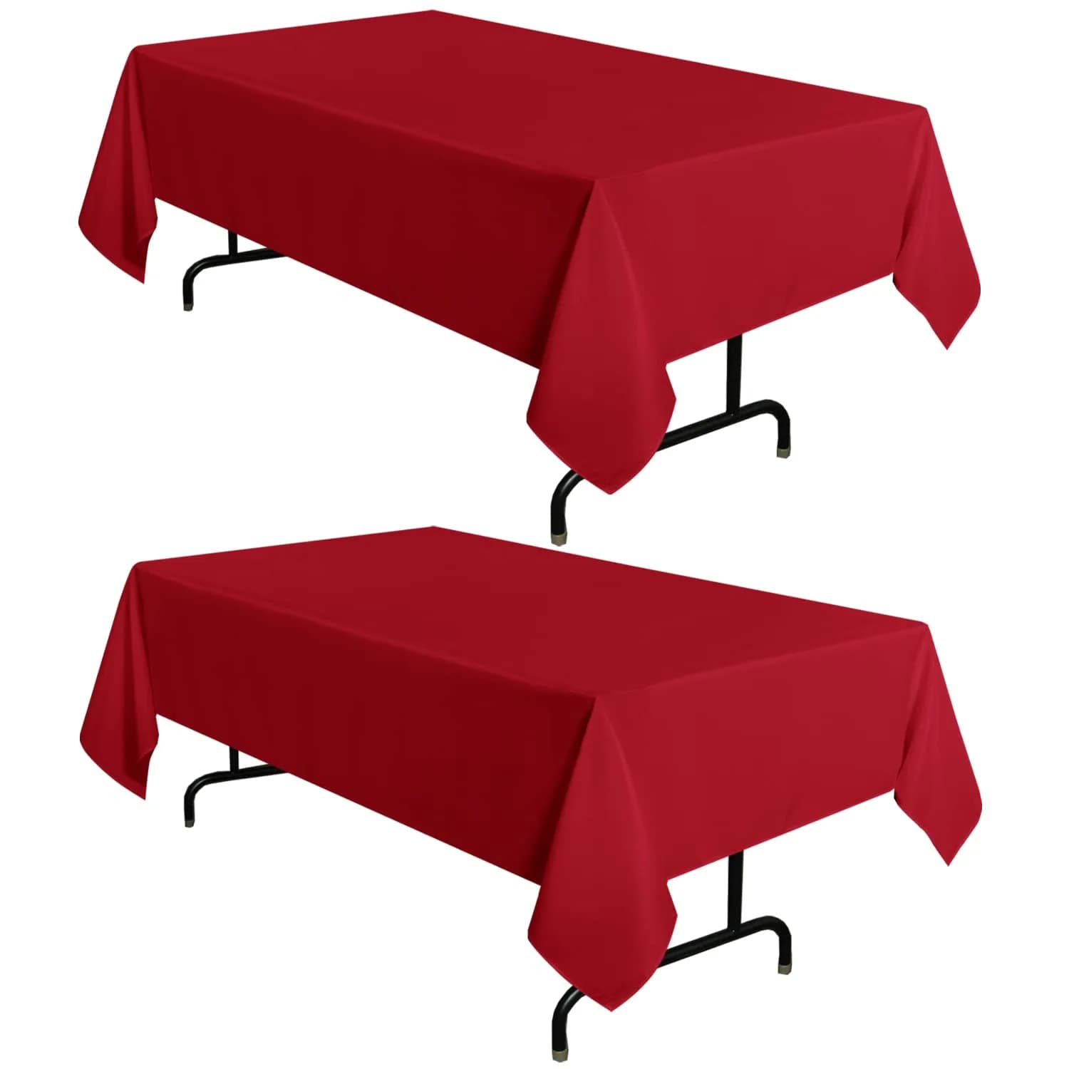 sancua 2 Pack Red Tablecloths 60x102 Inch | Perfect for 6ft Tables, Wrinkle-Free & Durable - main product image