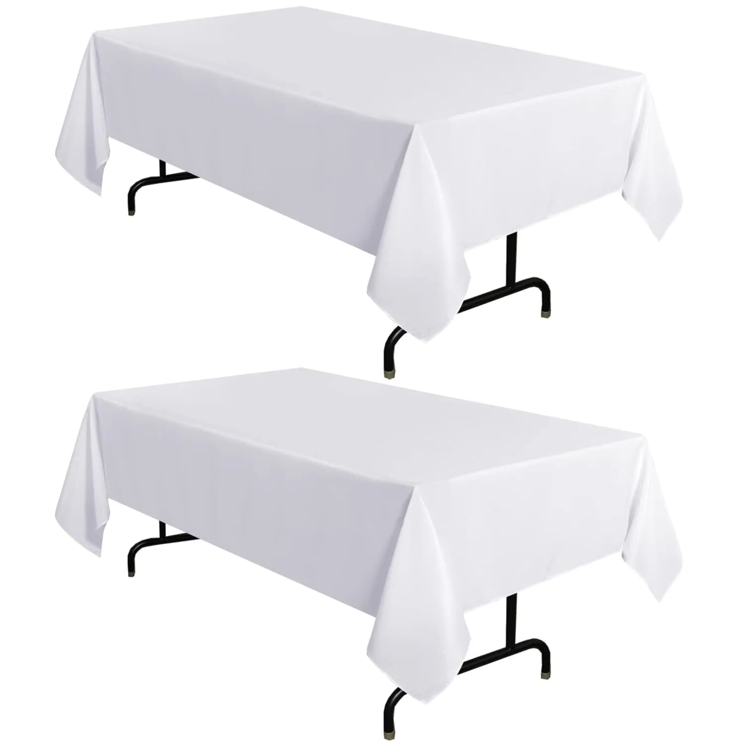 sancua 2 Pack White Table Cloth 60x120 Inch | Perfect for 8ft Rectangle Tables