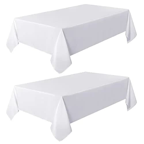 sancua 2 Pack White Table Cloth 60x120 Inch | Perfect for 8ft Rectangle Tables thumbnail 8