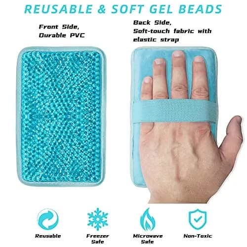 ZNÖCUETÖD Gel Beads Ice Pack with Strap | Reusable Hot & Cold Therapy for Injuries & Pain Relief thumbnail 5
