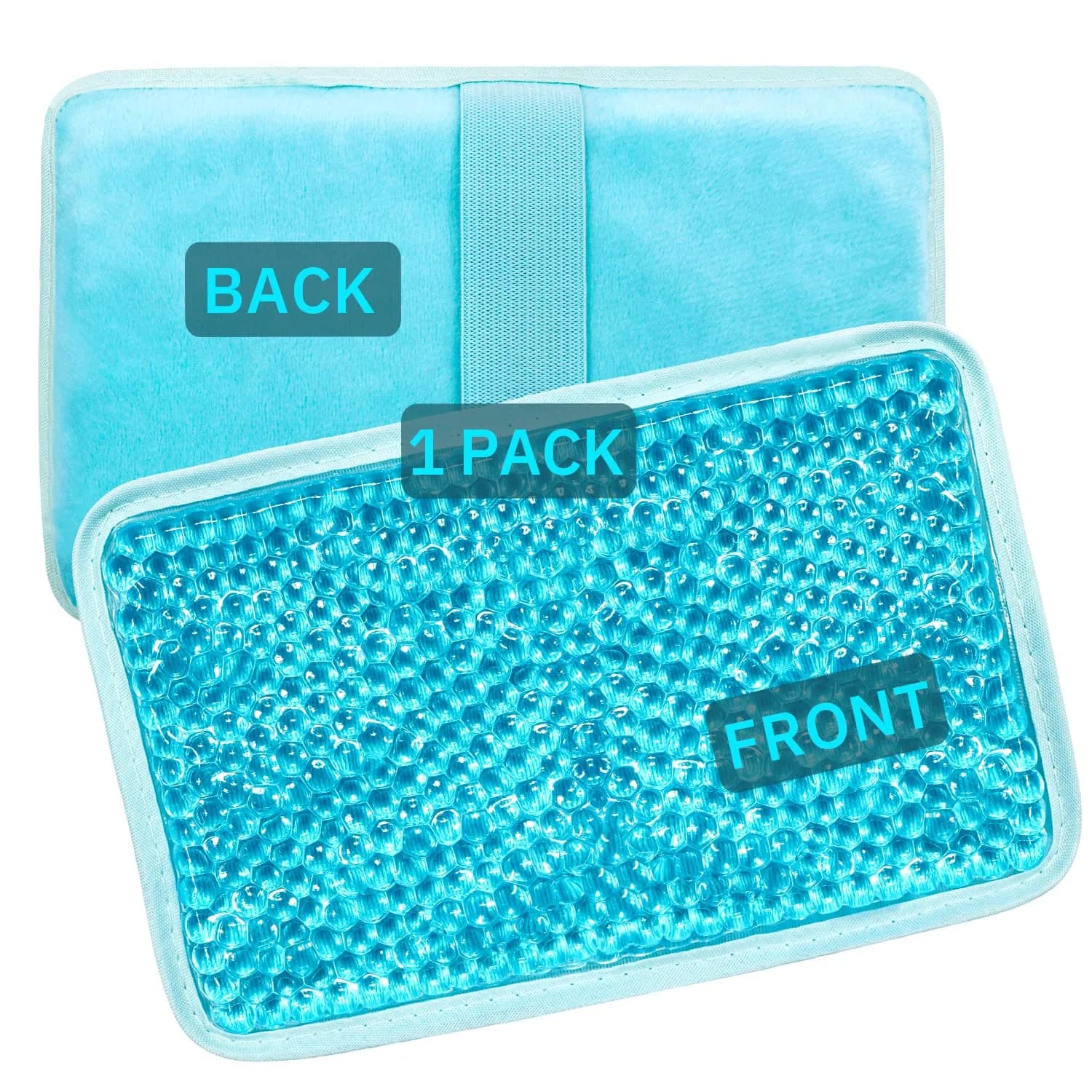 ZNÖCUETÖD Gel Beads Ice Pack with Strap | Reusable Hot & Cold Therapy for Injuries & Pain Relief — Blue