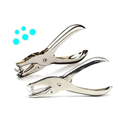 RUIFYRAY Small Single Hole Punch 1/4" & 1/8" Circle Shaped Metal Puncher (2-Pack, Silver) | 8-Sheet Capacity thumbnail 1