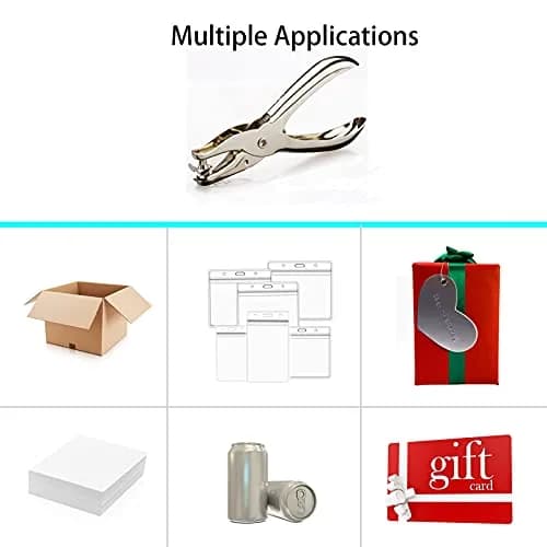 RUIFYRAY Small Single Hole Punch 1/4" & 1/8" Circle Shaped Metal Puncher (2-Pack, Silver) | 8-Sheet Capacity thumbnail 5