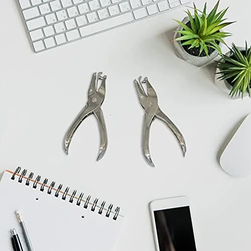RUIFYRAY Small Single Hole Punch 1/4" & 1/8" Circle Shaped Metal Puncher (2-Pack, Silver) | 8-Sheet Capacity thumbnail 6