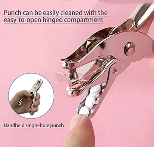 RUIFYRAY Small Single Hole Punch 1/4" & 1/8" Circle Shaped Metal Puncher (2-Pack, Silver) | 8-Sheet Capacity thumbnail 3