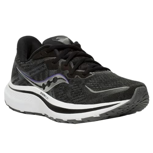 Saucony Women's Omni 20 Running Shoe, Black/White, 6 Wide | Supportive, Cushioned & Stable for Road Running thumbnail 4