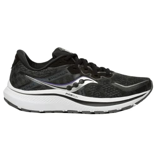Saucony Women's Omni 20 Running Shoe, Black/White, 6 Wide | Supportive, Cushioned & Stable for Road Running thumbnail 3