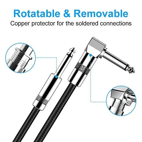 New Bee Guitar Cable 1.8m (6ft) Black | Low Noise High Fidelity Balanced XLR Cable thumbnail 4