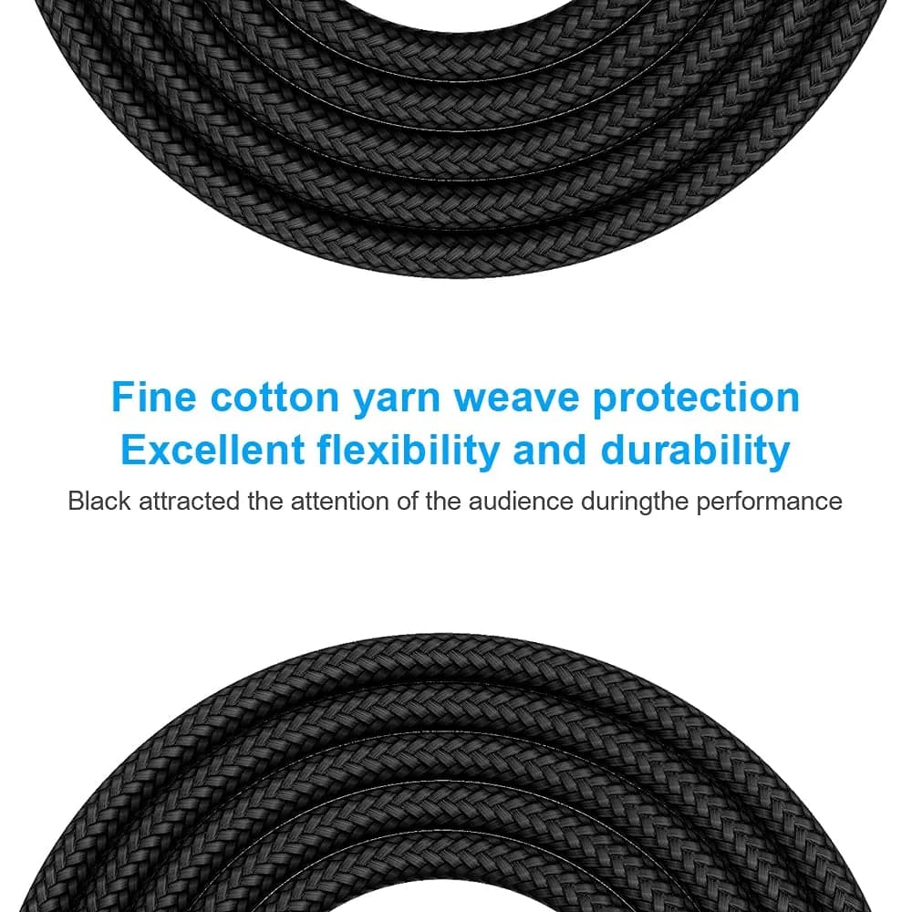 New Bee Guitar Cable 1.8m (6ft) Black | Low Noise High Fidelity Balanced XLR Cable - view 5