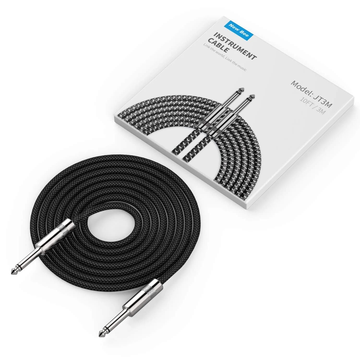 New Bee Guitar Cable 1.8m (6ft) Black | Low Noise High Fidelity Balanced XLR Cable - view 7