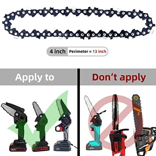 Fifchall Chainsaw Chain Replacement for 4 Inch Mini Chainsaw | Wear-Resistant, Smooth Cutting, Easy Install thumbnail 3