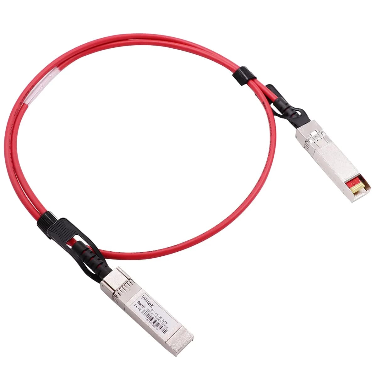 Wiitek 1m 10Gb SFP+ DAC Twinax Cable | Passive Copper Cable for Networking — Red