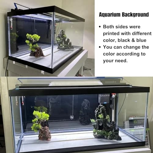 ELEBOX Aquarium Background Blue Black Fish Tank Background 16"x 40" | Vibrant HD Double-Sided Aquarium Decor thumbnail 5