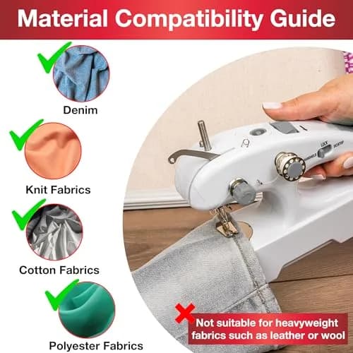 SINGER Stitch Quick+™ Portable Cordless Handheld Mending Machine Bundle | Compact, Battery-Powered Sewing Solution for On-the-Go Repairs thumbnail 7