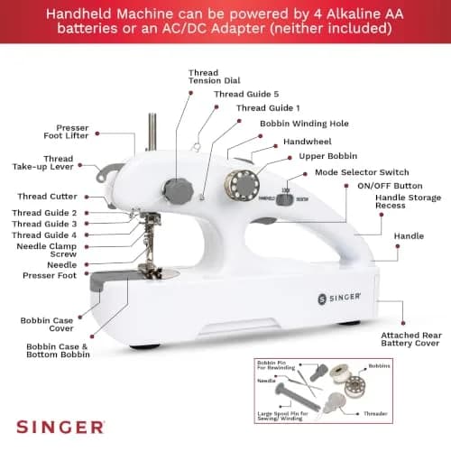 SINGER Stitch Quick+™ Portable Cordless Handheld Mending Machine Bundle | Compact, Battery-Powered Sewing Solution for On-the-Go Repairs thumbnail 9