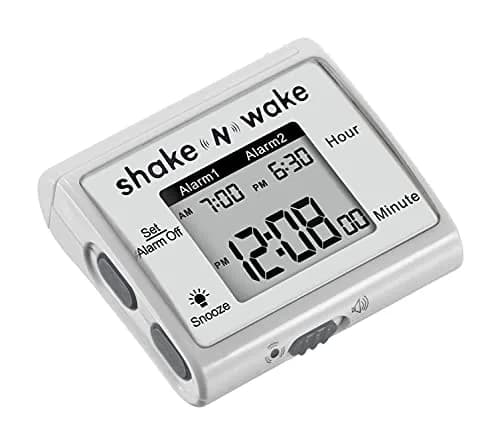 Tech Tools Shake N Wake Vibrating Alarm Clock with Wristband - Silent Wearable Watch - Dual Alarms - White thumbnail 4