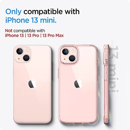 Spigen Ultra Hybrid for iPhone 13 Mini Case, Rose Crystal | Hybrid TPU & PC Back, Crystal Clear, Raised Bezel, Easy Press Buttons thumbnail 2