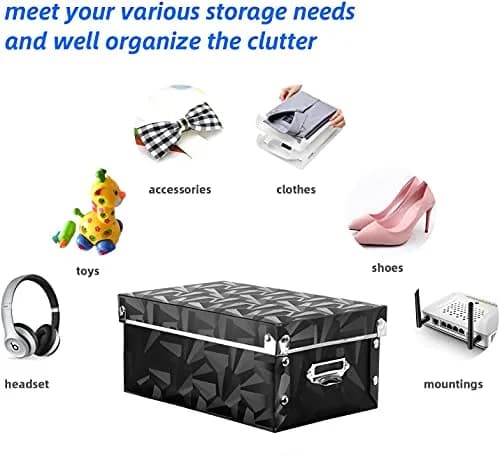 XUCHUN Foldable Storage Boxes with Lids 3 Pack | Collapsible Plastic Bins for Clothes, Books, Office thumbnail 5