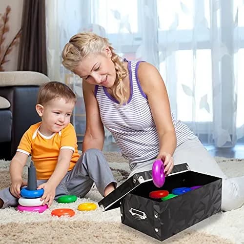 XUCHUN Foldable Storage Boxes with Lids 3 Pack | Collapsible Plastic Bins for Clothes, Books, Office thumbnail 8