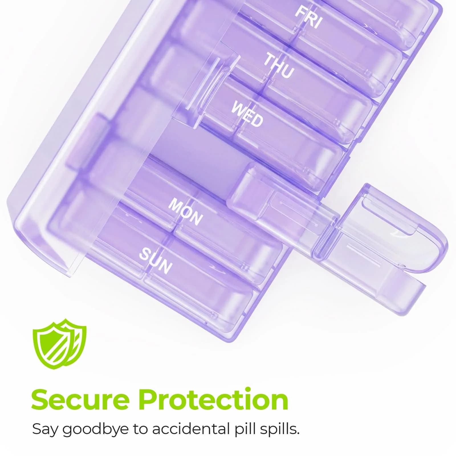 AUVON XL Weekly Pill Organizer 7 Day with AM PM Slots | Large Capacity Supplement & Medication Case - view 4