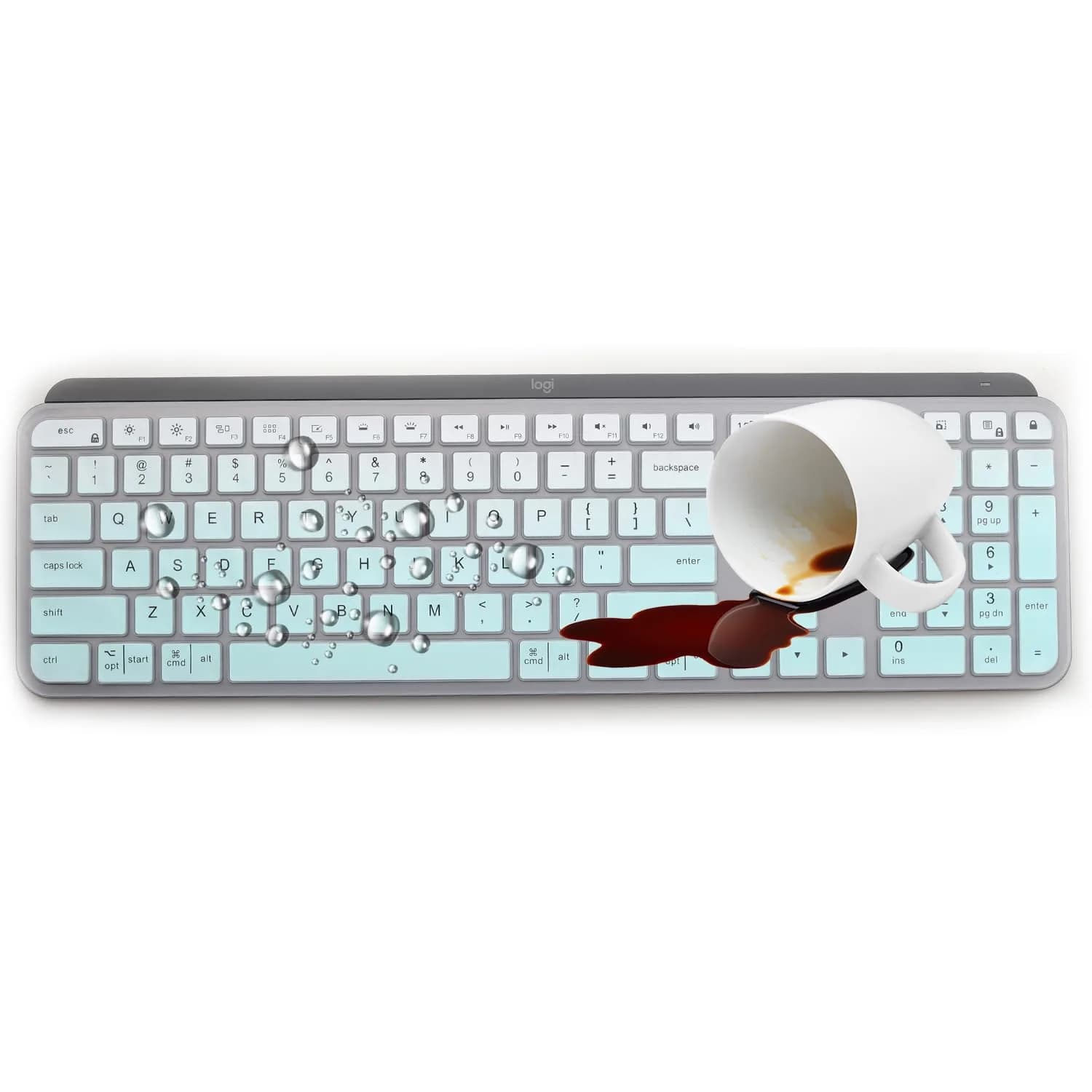 MUBUY-GOL MintGreen Keyboard Cover for Logitech MX Keys S/Craft | 36cm (14.2in) - view 7